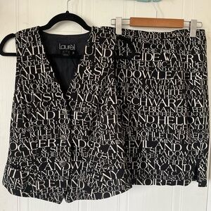 Laurèl By Escada Vintage Matching Skirt and Vest Set